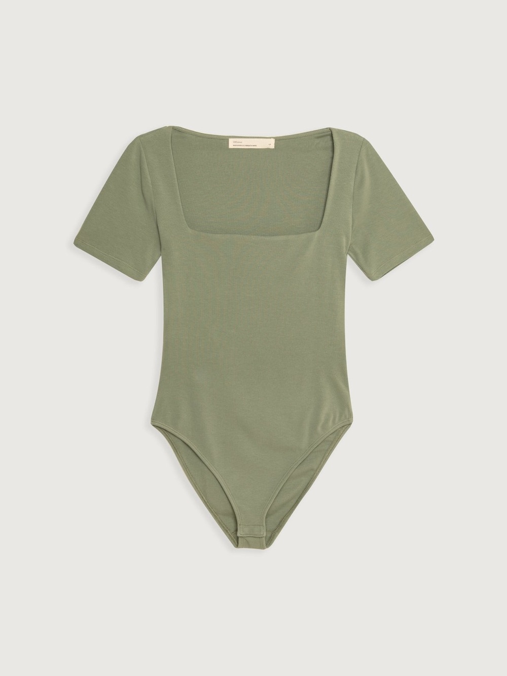 OAK + FORT Square Neck Short Sleeve Bodysuit 100% cotton